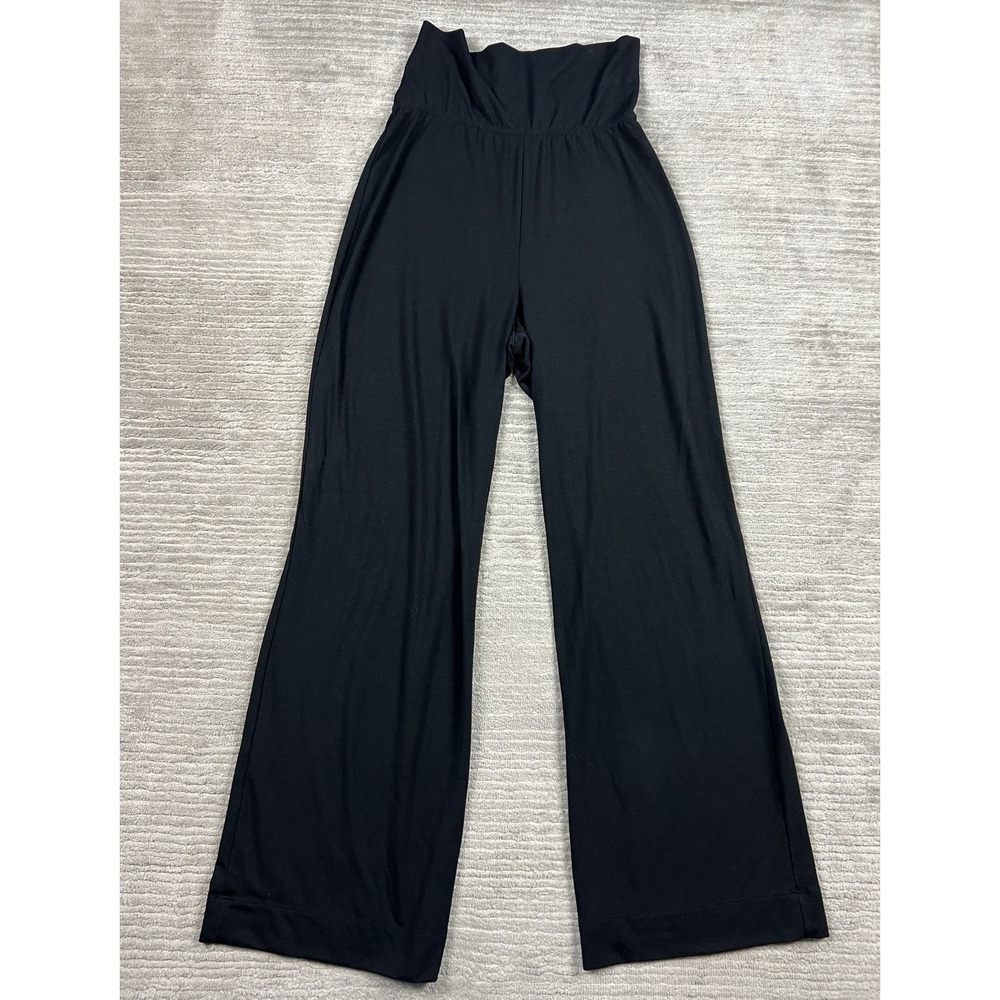Weekenders Pants Womens Medium Black Pull On Wide Leg Viscose‎ Blend Yoga